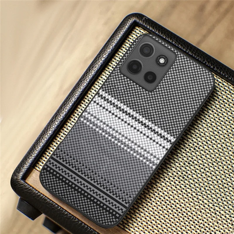 For Motorola Moto G56 5G Magnetic Case PU Leather + PC + TPU Gradient Phone Cover - Black