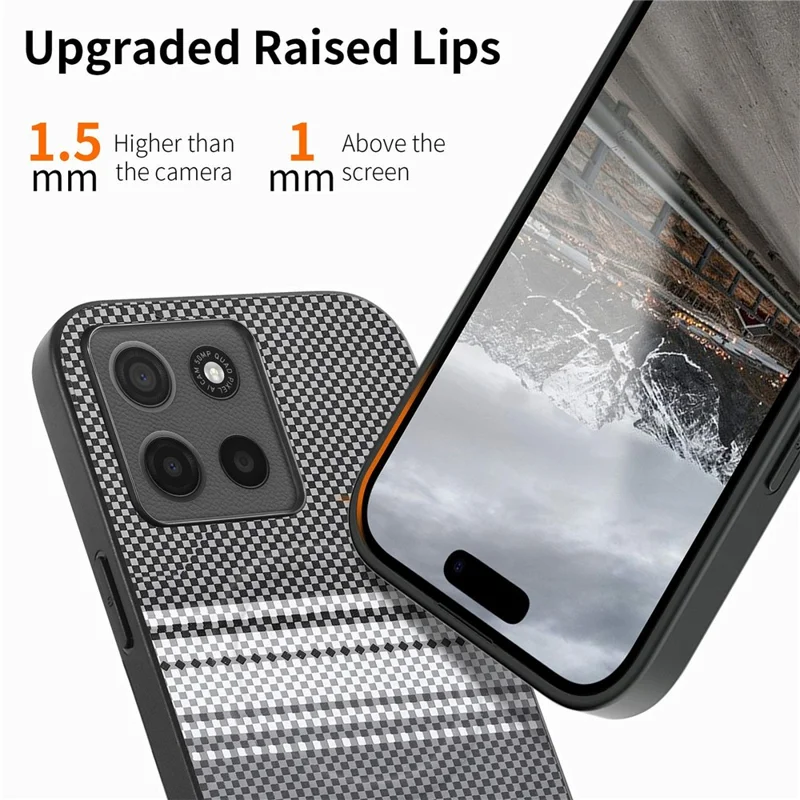 For Motorola Moto G56 5G Magnetic Case PU Leather + PC + TPU Gradient Phone Cover - Black