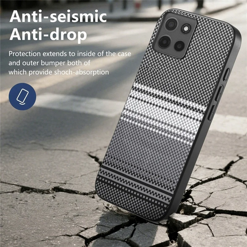 For Motorola Moto G56 5G Magnetic Case PU Leather + PC + TPU Gradient Phone Cover - Black