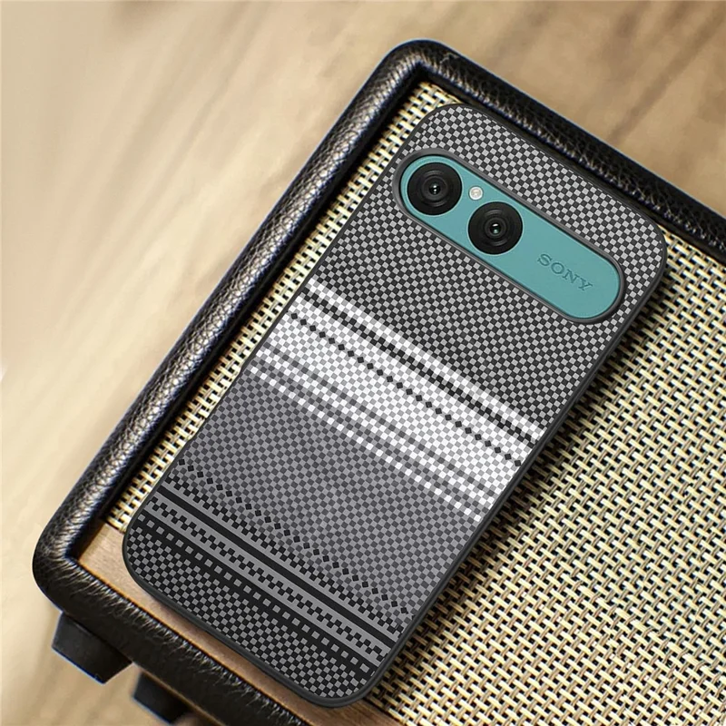 For Sony Xperia 10 VII Magnetic Case PU Leather + PC + TPU Gradient Phone Cover - Black