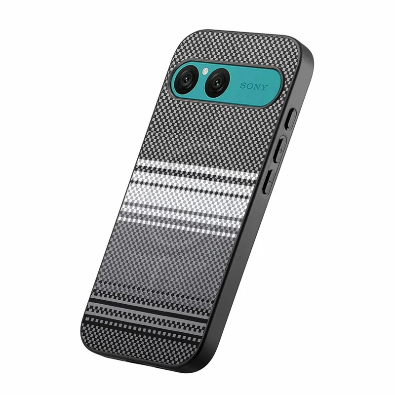 For Sony Xperia 10 VII Magnetic Case PU Leather + PC + TPU Gradient Phone Cover - Black