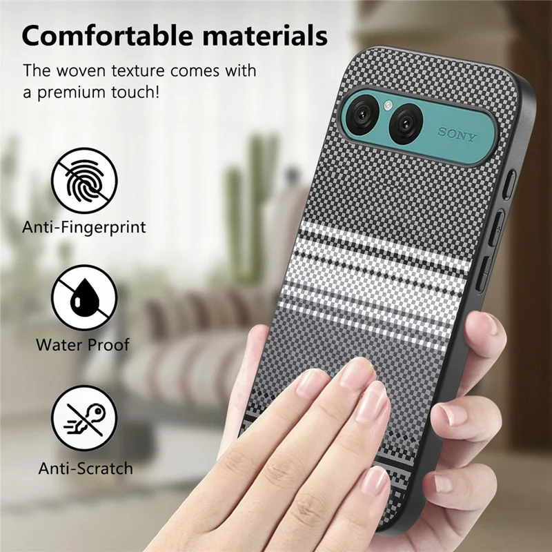 For Sony Xperia 10 VII Magnetic Case PU Leather + PC + TPU Gradient Phone Cover - Black