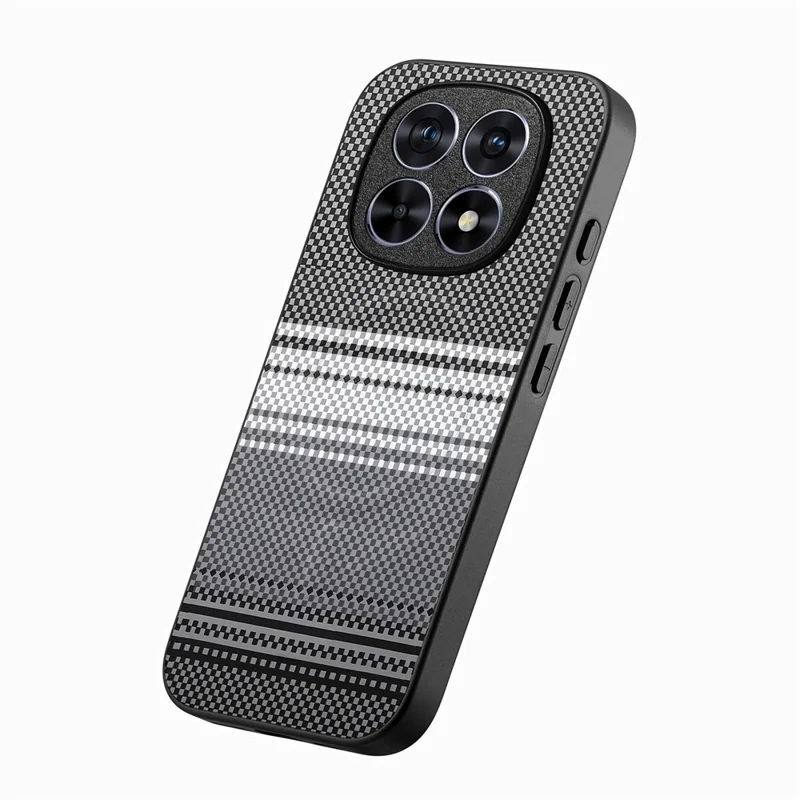 For Xiaomi Redmi Note 15 4G (Global) Magnetic Case PU Leather + PC + TPU Gradient Phone Cover - Black