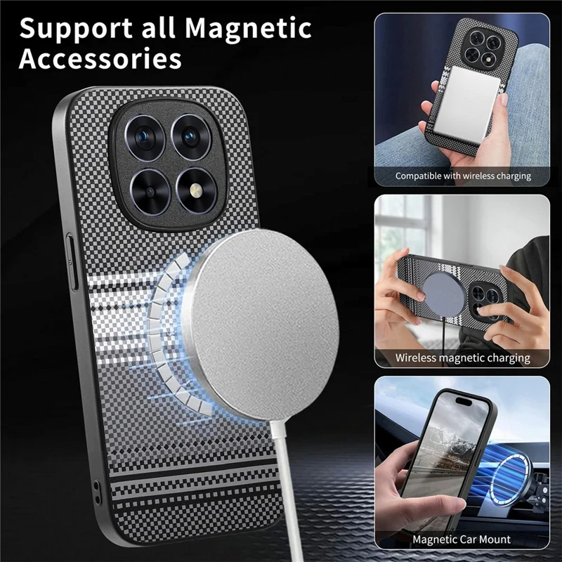 For Xiaomi Redmi Note 15 4G (Global) Magnetic Case PU Leather + PC + TPU Gradient Phone Cover - Black