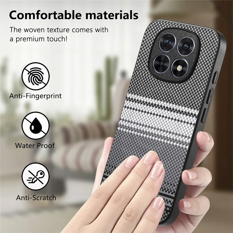 For Xiaomi Redmi Note 15 4G (Global) Magnetic Case PU Leather + PC + TPU Gradient Phone Cover - Black