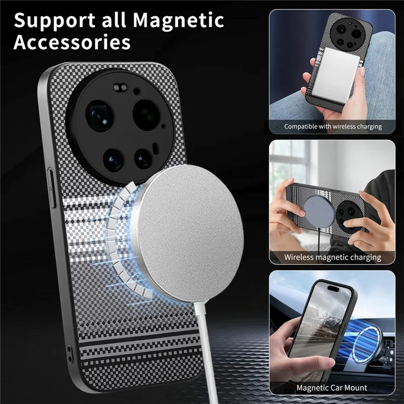 For Xiaomi 17 Ultra 5G Magnetic Case PU Leather + PC + TPU Gradient Phone Cover - Black