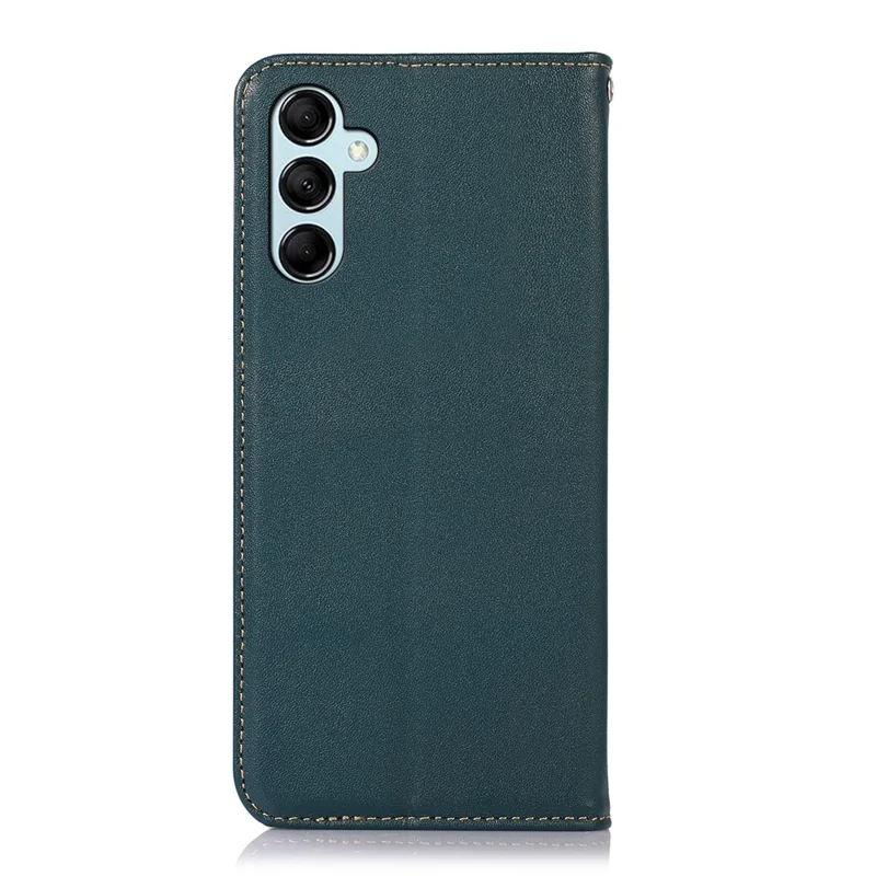 KHAZNEH For Samsung Galaxy S26 FE Case Wallet Genuine Cow Leather Phone Cover Nappa Texture - Green