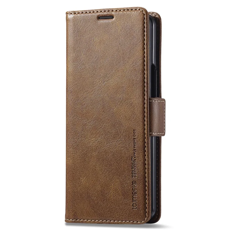 LC.IMEEKE pour Samsung Galaxy Z Fold8 Ultra étui en cuir synthétique avec emplacements pour cartes RFID - Brun