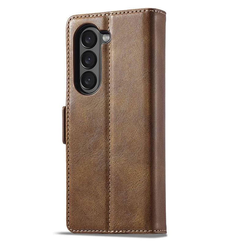 LC.IMEEKE pour Samsung Galaxy Z Fold8 Ultra étui en cuir synthétique avec emplacements pour cartes RFID - Brun