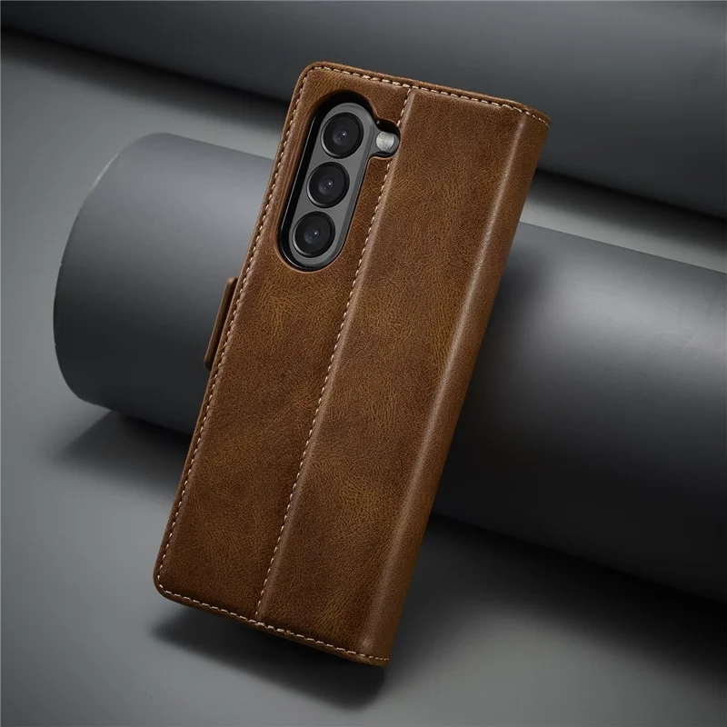 LC.IMEEKE pour Samsung Galaxy Z Fold8 Ultra étui en cuir synthétique avec emplacements pour cartes RFID - Brun