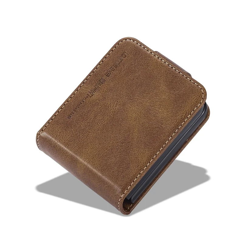 LC.IMEEKE Pour Samsung Galaxy Z Flip8 Étui en Cuir RFID Blocage de Cartes Porte-cartes - Marron