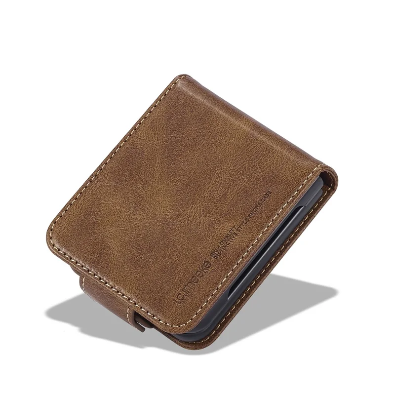 LC.IMEEKE Pour Samsung Galaxy Z Flip8 Étui en Cuir RFID Blocage de Cartes Porte-cartes - Marron