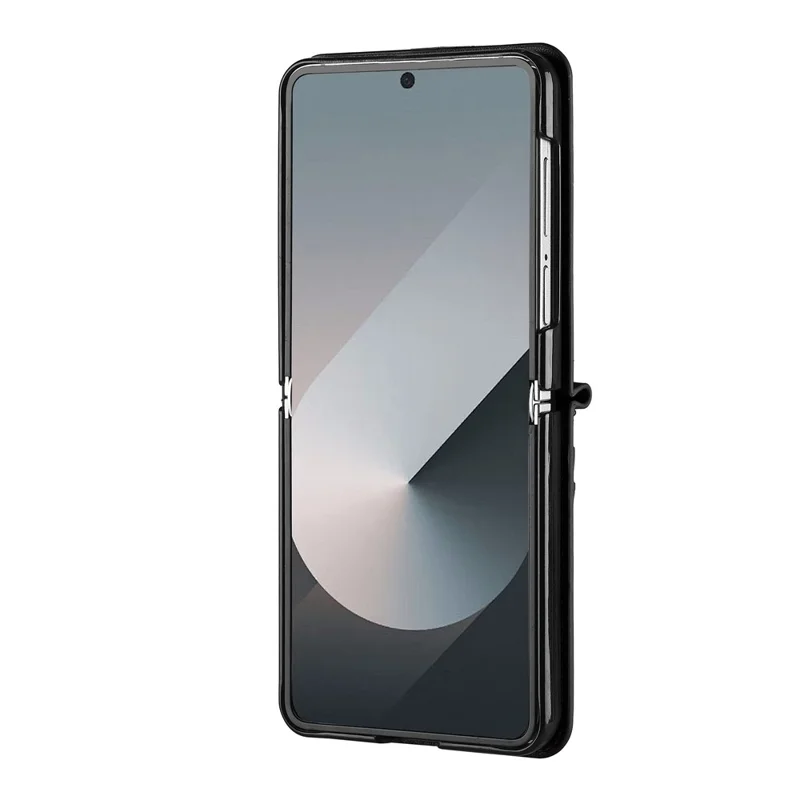 LC.IMEEKE L1 pour étui Samsung Galaxy Z Flip8 en cuir+PC avec sangles et fentes pour cartes - Noir