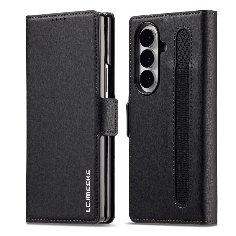 LC.IMEEKE Série L1 pour Samsung Galaxy Z Fold8 Ultra Housse en Cuir PU Étui Portefeuille Support Housse de Protection - Noir