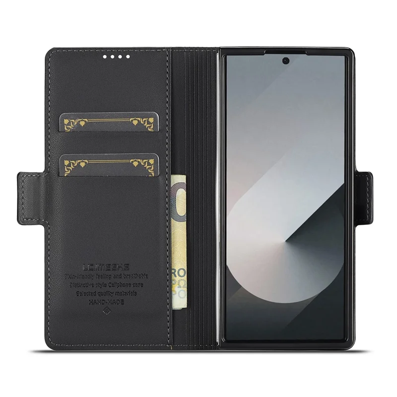 LC.IMEEKE Série L1 pour Samsung Galaxy Z Fold8 Ultra Housse en Cuir PU Étui Portefeuille Support Housse de Protection - Noir