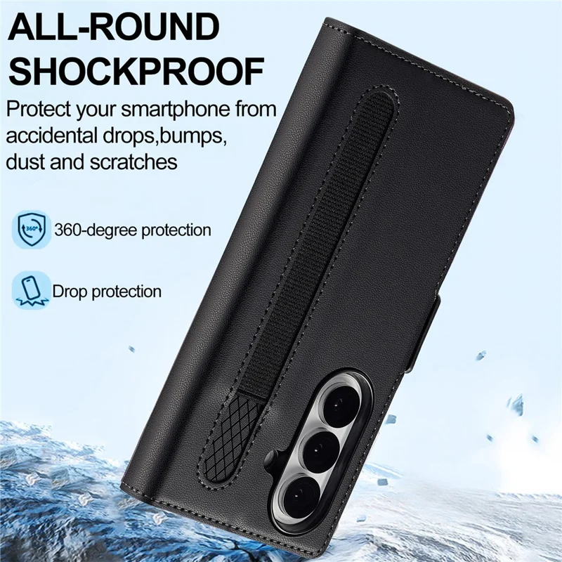 LC.IMEEKE Série L1 pour Samsung Galaxy Z Fold8 Ultra Housse en Cuir PU Étui Portefeuille Support Housse de Protection - Noir