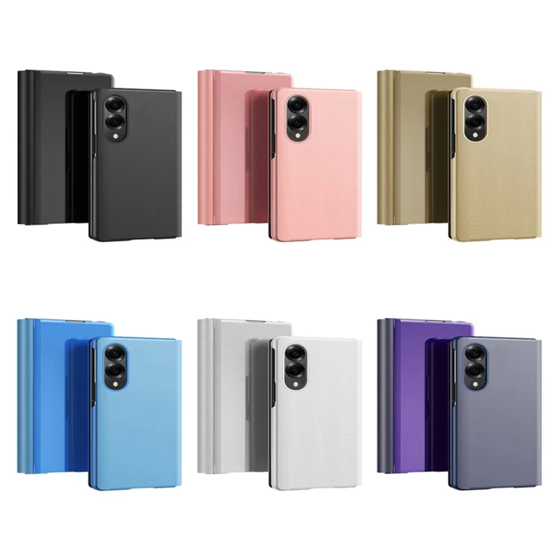 For Samsung Galaxy Z Fold8 Flip Leather Cover with Stand Full Body Protective Phone Case - Rose Gold