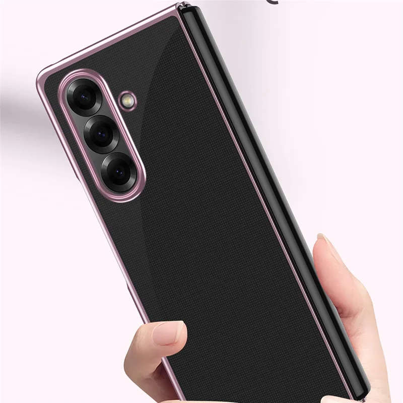 For Samsung Galaxy Z Fold8 Ultra Case Clear PC Electroplating Hard Phone Cover - Rose Gold