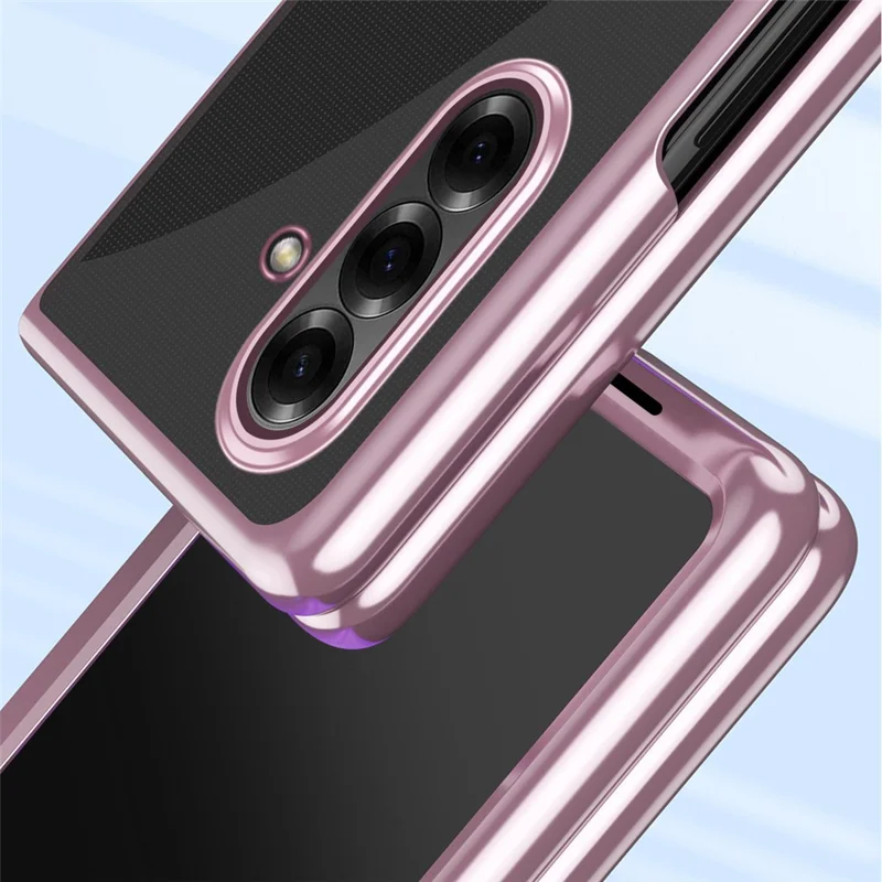 For Samsung Galaxy Z Fold8 Ultra Case Clear PC Electroplating Hard Phone Cover - Rose Gold