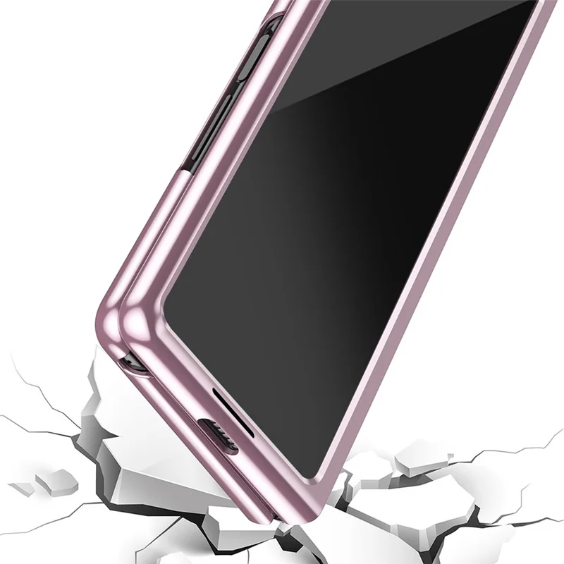 For Samsung Galaxy Z Fold8 Ultra Case Clear PC Electroplating Hard Phone Cover - Rose Gold