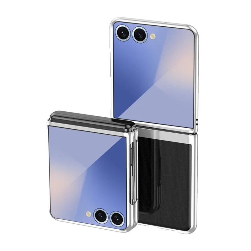 For Samsung Galaxy Z Flip8 Case Clear PC Electroplating Hard Phone Cover - Silver