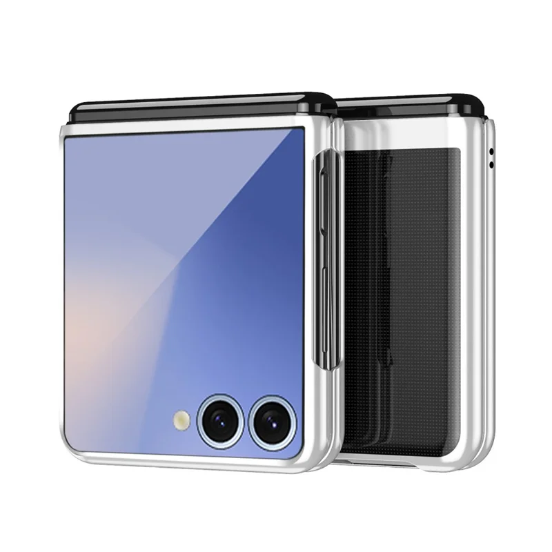 For Samsung Galaxy Z Flip8 Case Clear PC Electroplating Hard Phone Cover - Silver