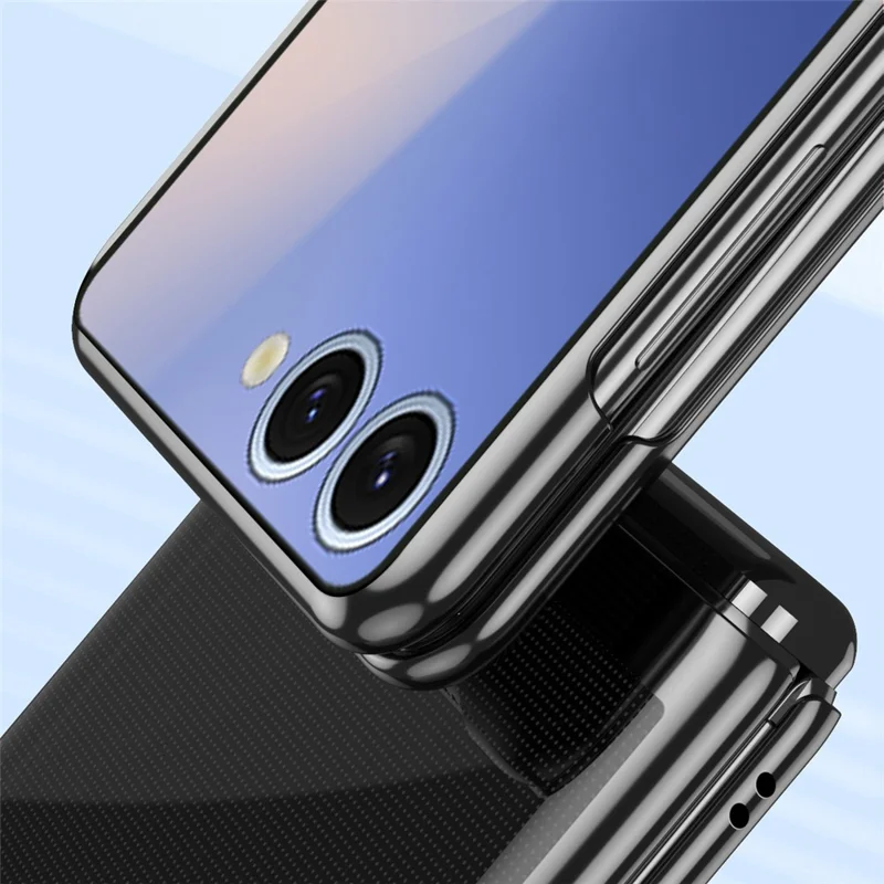 For Samsung Galaxy Z Flip8 Case Clear PC Electroplating Hard Phone Cover - Silver