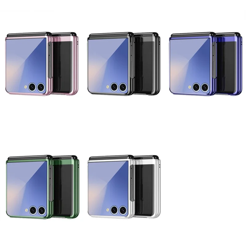 For Samsung Galaxy Z Flip8 Case Clear PC Electroplating Hard Phone Cover - Silver