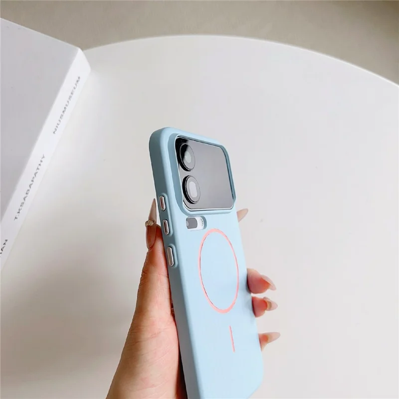 For Xiaomi 17 Pro Max Magnetic Case Corrugated Texture Hard PC Phone Protective Cover - Titanium Grey