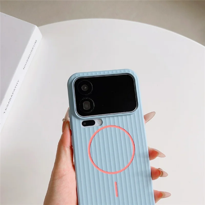 For Xiaomi 17 Pro Max Magnetic Case Corrugated Texture Hard PC Phone Protective Cover - Titanium Grey
