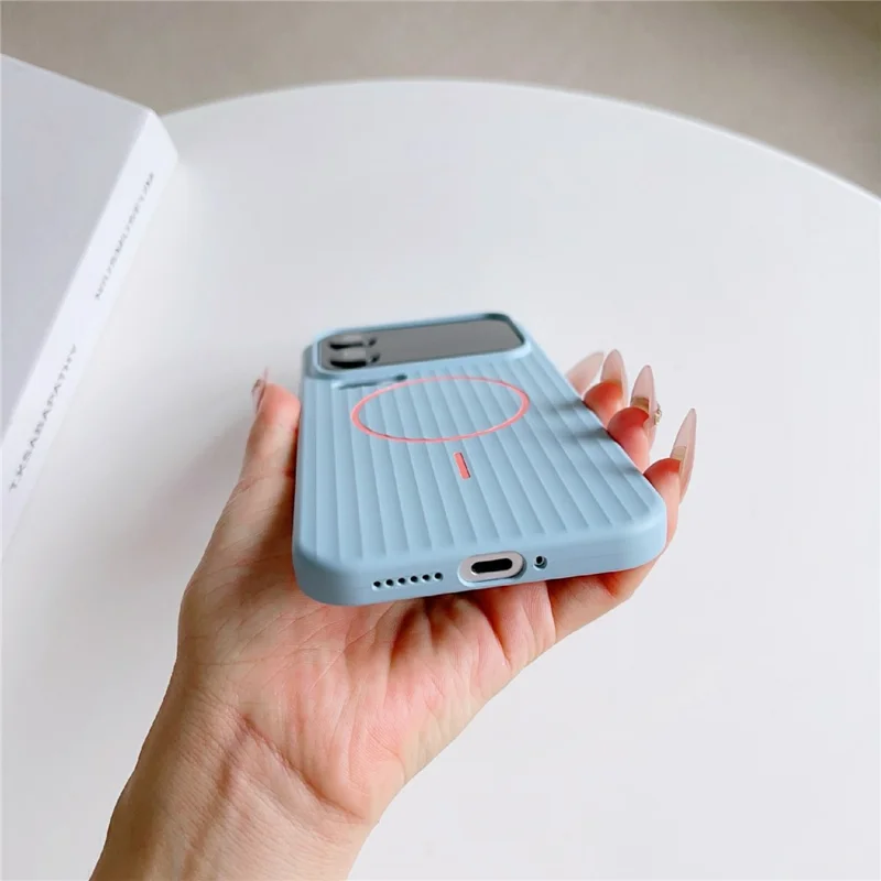 For Xiaomi 17 Pro Max Magnetic Case Corrugated Texture Hard PC Phone Protective Cover - Titanium Grey