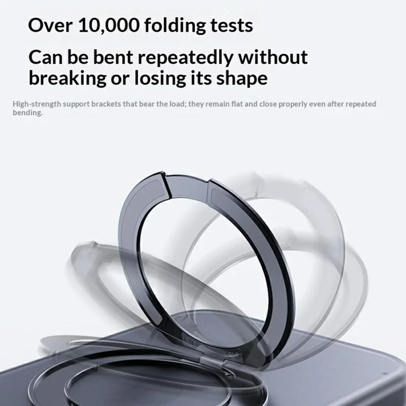 For iPhone 17 Pro Magnetic Case Rotating Kickstand Matte  PC + TPU Phone Cover - Transparent Black