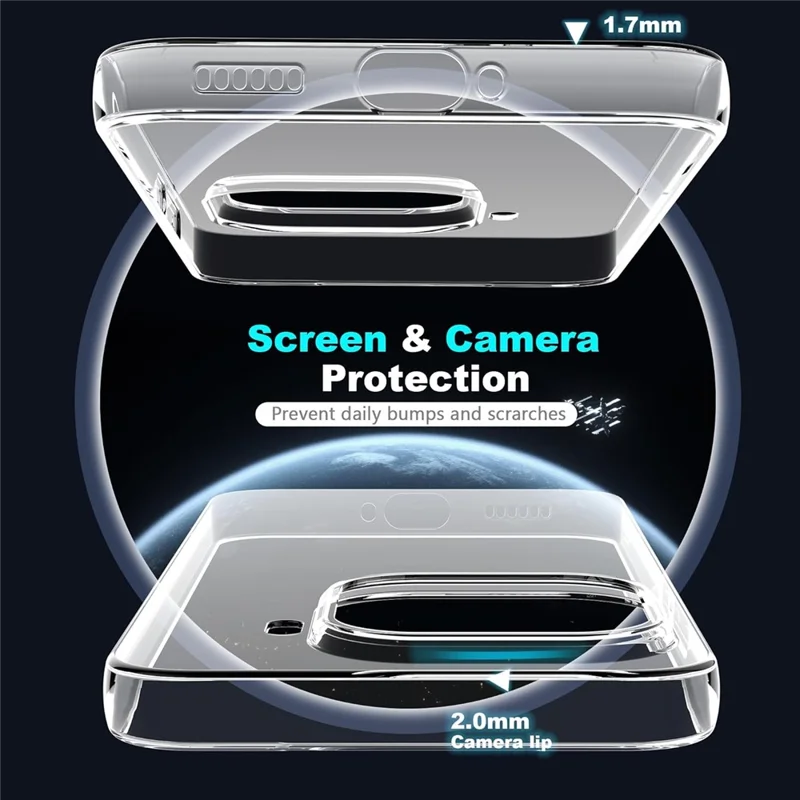 Coque transparente en TPU anti-rayures pour Xiaomi 17T + protecteur d'écran en verre trempé avec bord 2.5D