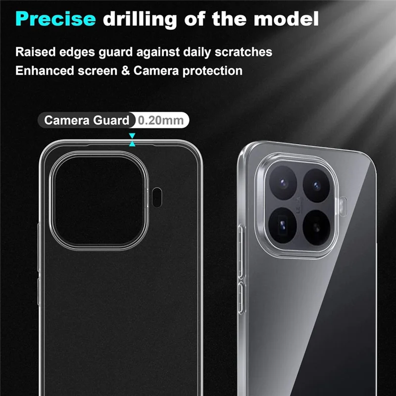 Coque transparente en TPU anti-rayures pour Xiaomi 17T + protecteur d'écran en verre trempé avec bord 2.5D