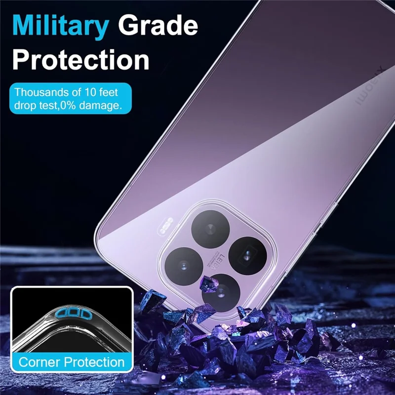Coque transparente en TPU anti-rayures pour Xiaomi 17T Pro + protection d'écran en verre trempé avec bord 2.5D