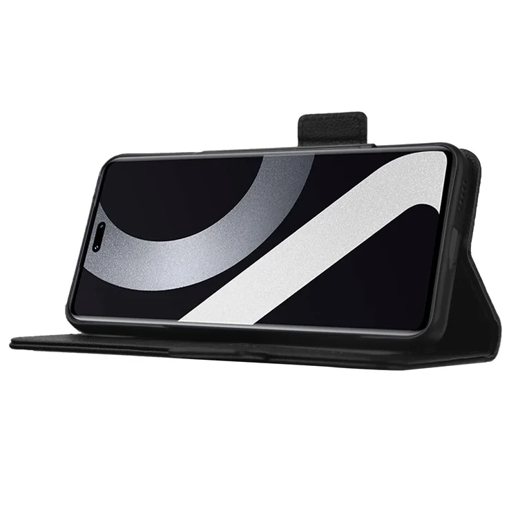 Для Xiaomi Civi 2 5G / 12 Lite NE 5G Магнитная Телефонная Крышка Телефона Litchi Texture Viewsing Stand pu Кожаный Чехол с Ремешком с Ремешком - Черный