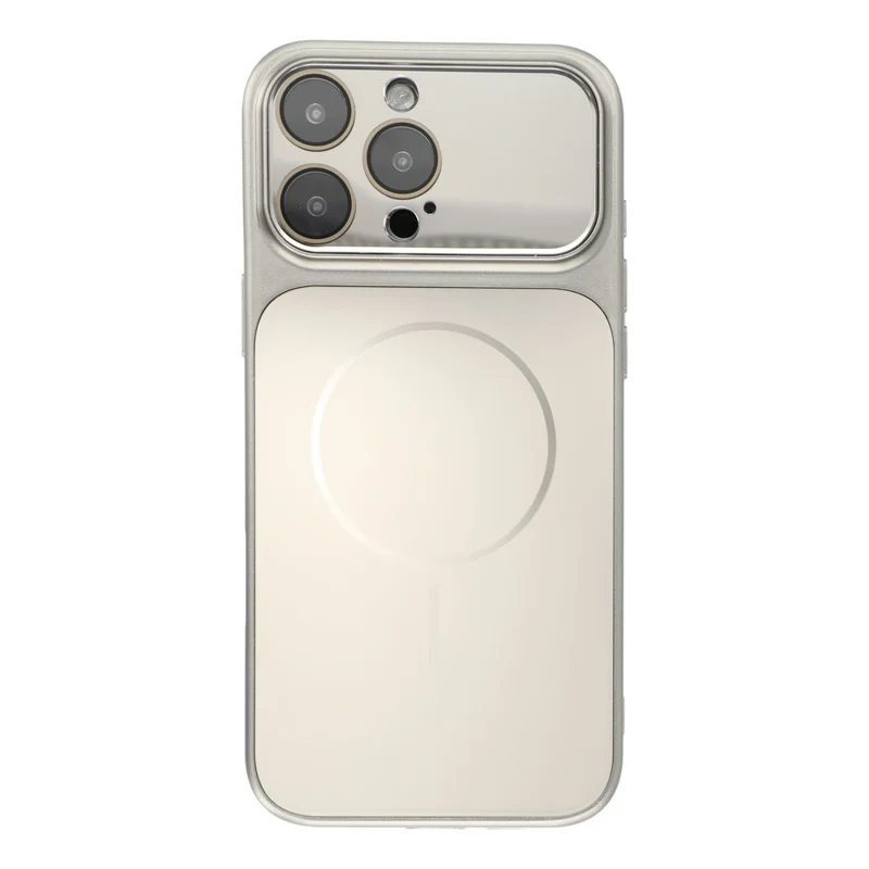 For iPhone 16 Pro Max Magnetic Case AG Matte PC + TPU Shockproof Phone Cover with Lens Film - Grey