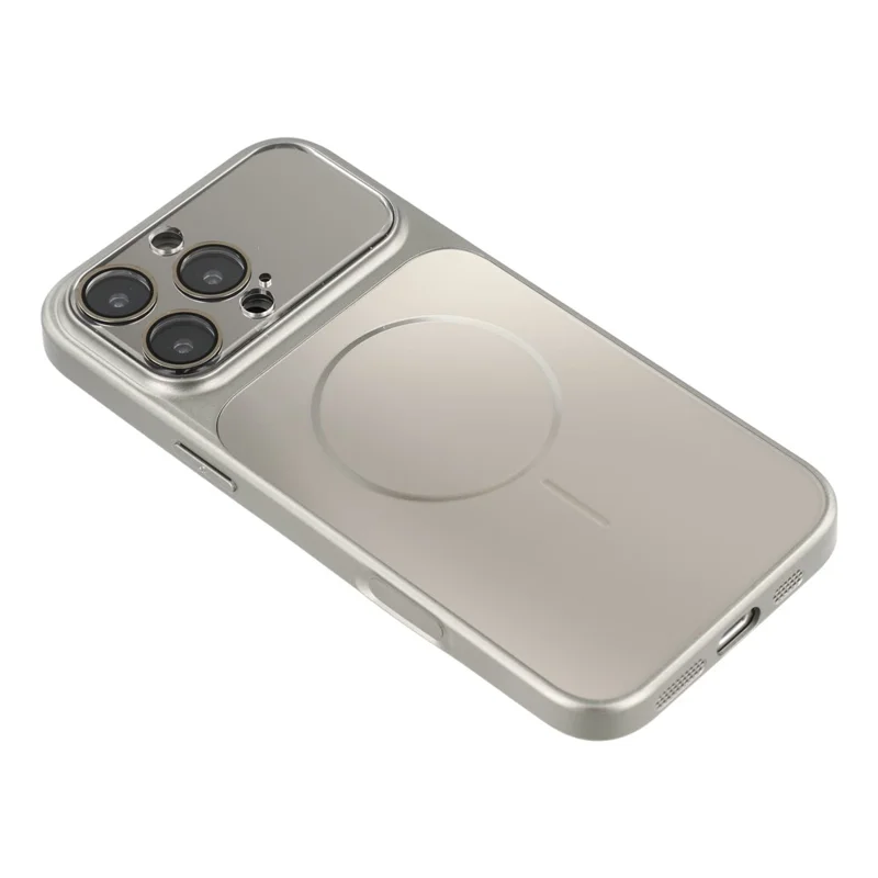 For iPhone 16 Pro Max Magnetic Case AG Matte PC + TPU Shockproof Phone Cover with Lens Film - Grey