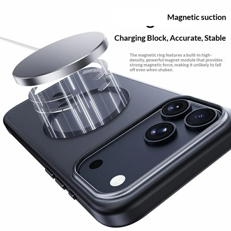 For iPhone 17 Pro Max Magnetic Case Translucent Matte PC + TPU Phone Cover Compatible with MagSafe - Transparent White