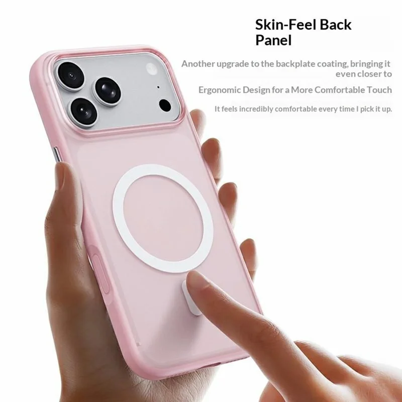 For iPhone 17 Pro Max Magnetic Case Translucent Matte PC + TPU Phone Cover Compatible with MagSafe - Transparent White