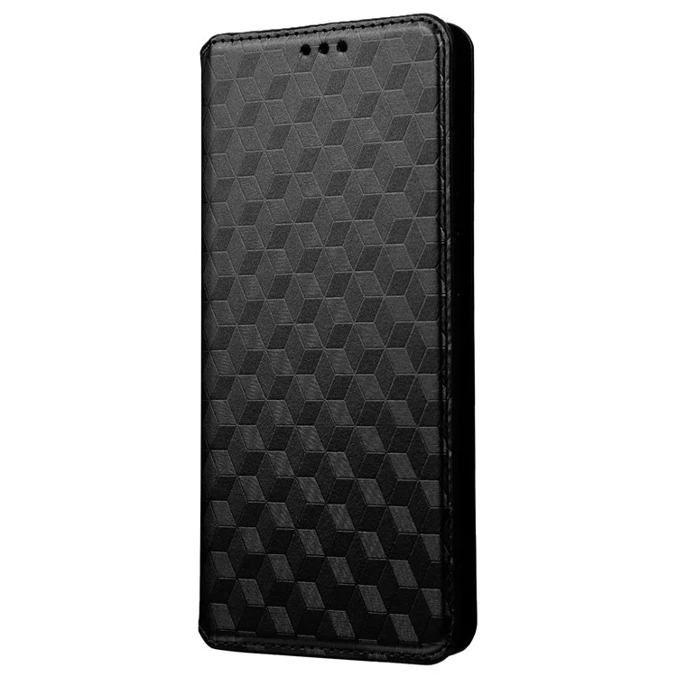 Per Xiaomi Civi 2 5G / 12 Lite NE 5G Portafoglio di Supporto Per Motivi Rombi Impresso Case di Telefono Completamente Avvolto PU in Pelle Magnetica Auto-assorbita Flip Cover Flip - Nero