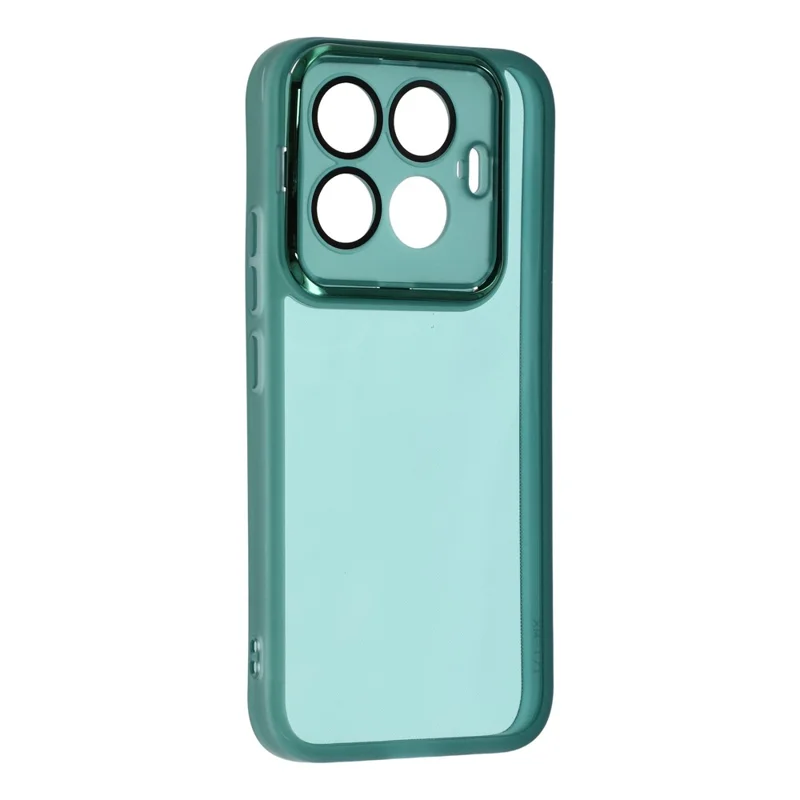 For Xiaomi 17T Case Electroplated Camera Frame TPU Phone Cover - Transparent Army Green