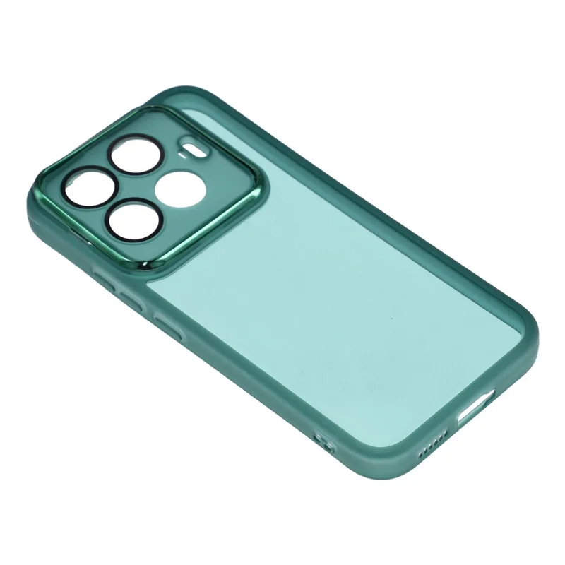 For Xiaomi 17T Case Electroplated Camera Frame TPU Phone Cover - Transparent Army Green