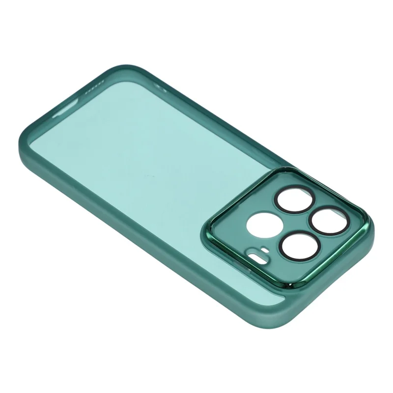 For Xiaomi 17T Case Electroplated Camera Frame TPU Phone Cover - Transparent Army Green