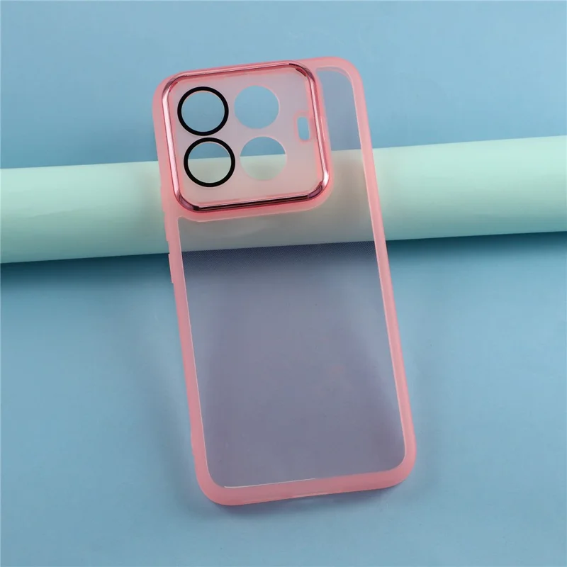 For Xiaomi 17T Pro Case Elektropladeret Kameraramme TPU Telefonbeskyttelse - Transparent Rosa