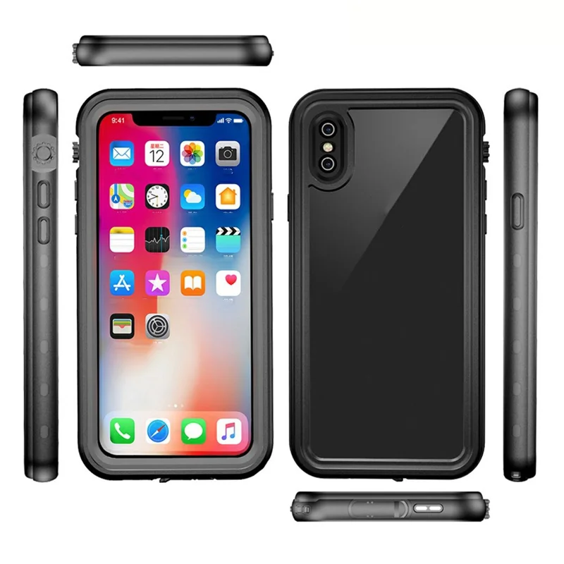 REDPEPPER Dot+ Series For iPhone X  /  XS 5.8 inch Underwater Phone Case IP68 Waterproof Shockproof Dustproof TPU+PC Cover - Black