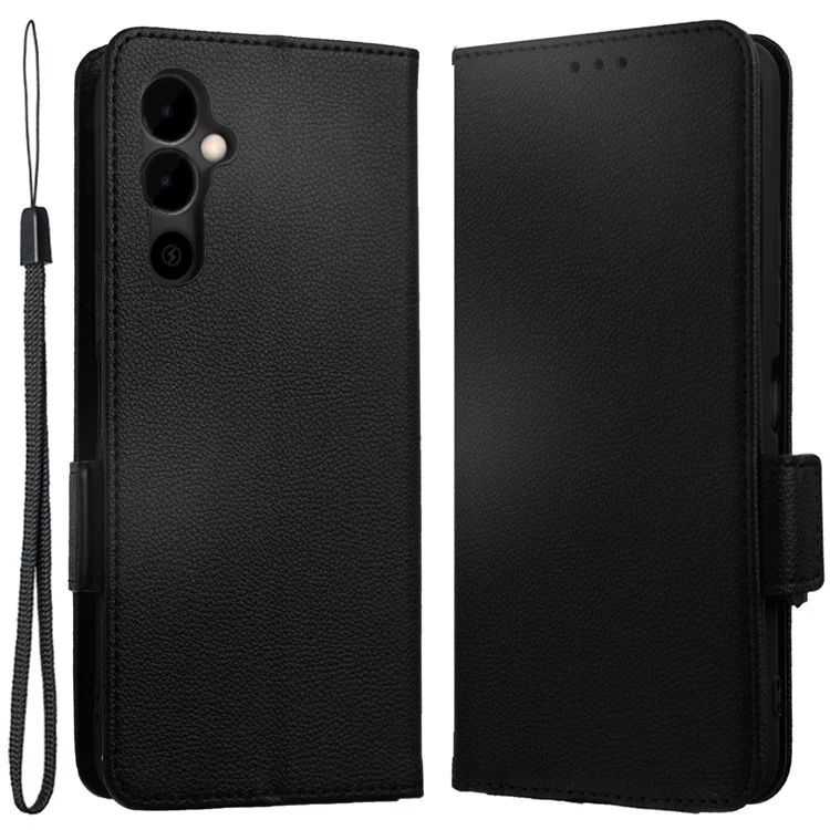 Per Tecno Pova Neo 2 / Funzione di Supporto Lg6n Coperchio Magnetico Coperchio Portafoglio di Texture Litchi PU Custodia Per Telefono a Flip Resistente Agli Shock Con Cinturino - Nero