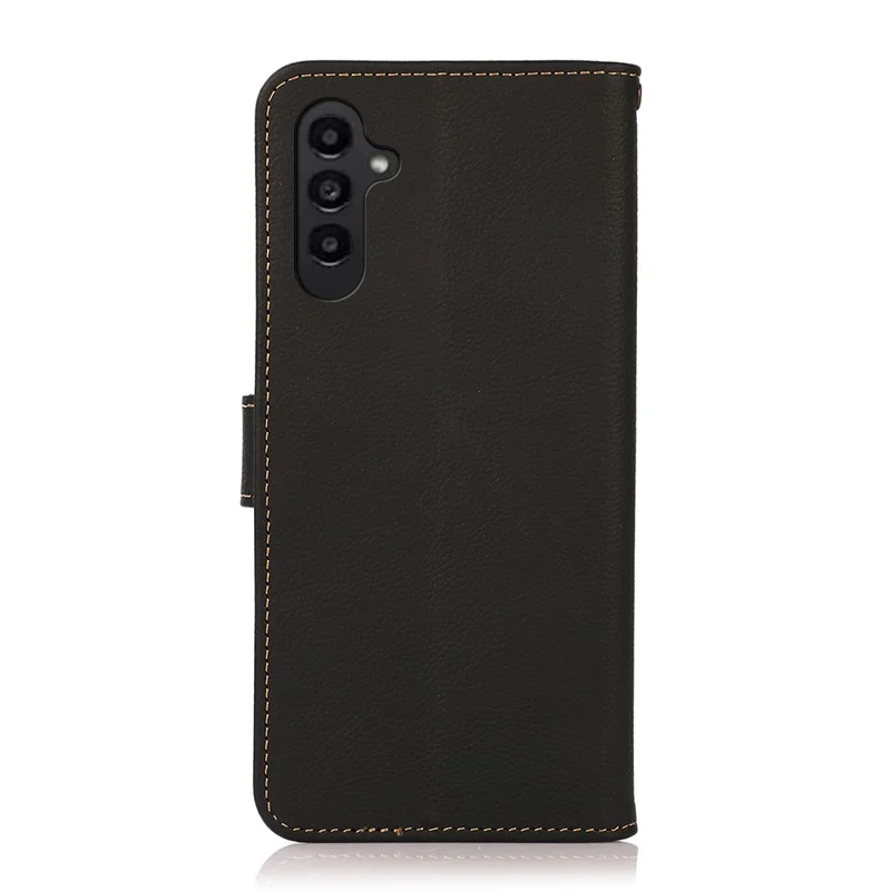 KHAZNEH для Samsung Galaxy S26 FE чехол из натуральной коровьей кожи с защитой от RFID, бумажник, чехол для телефона - черный