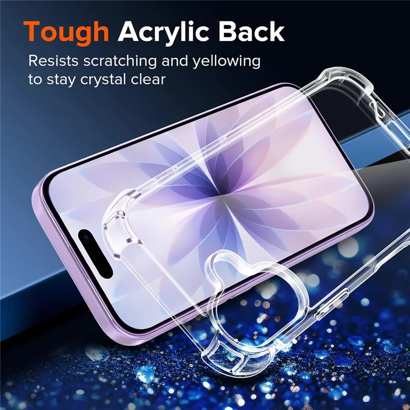 For iPhone 17 Case Military Grade Drop Protection Acrylic + TPU Phone Cover - Transparent