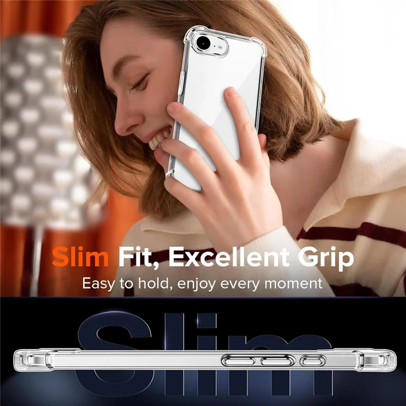 For iPhone 17e / 16e Case Military Grade Drop Protection Acrylic + TPU Phone Cover - Transparent